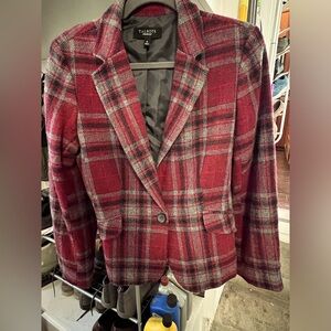 Plaid Single Button Wool Jacket
